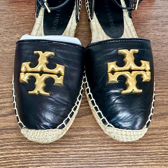 Tory Burch Eleanor D'orsay Espadrille in Perfect Black Size 7 - Picture 3 of 12
